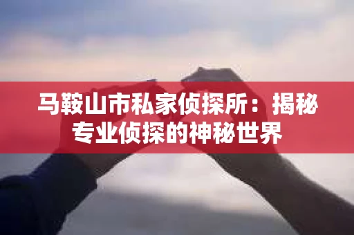 马鞍山市私家侦探所：揭秘专业侦探的神秘世界