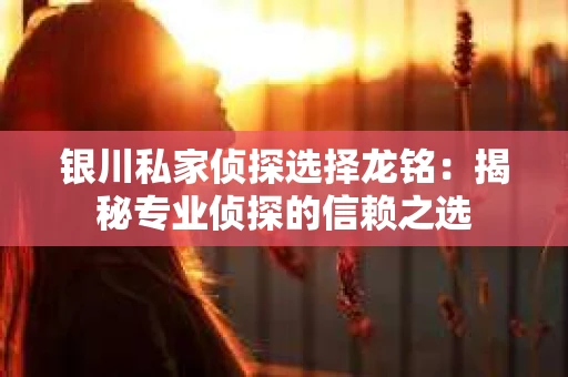 银川私家侦探选择龙铭：揭秘专业侦探的信赖之选
