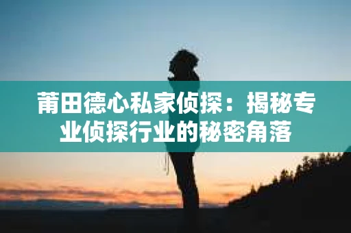 莆田德心私家侦探：揭秘专业侦探行业的秘密角落