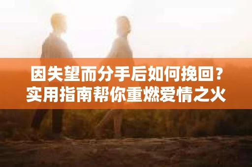 因失望而分手后如何挽回?实用指南帮你重燃爱情之火 因失望而分手后如何挽回?实用指南帮你重燃爱情之火