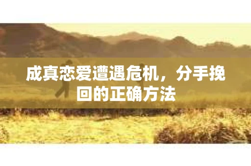成真恋爱遭遇危机，分手挽回的正确方法