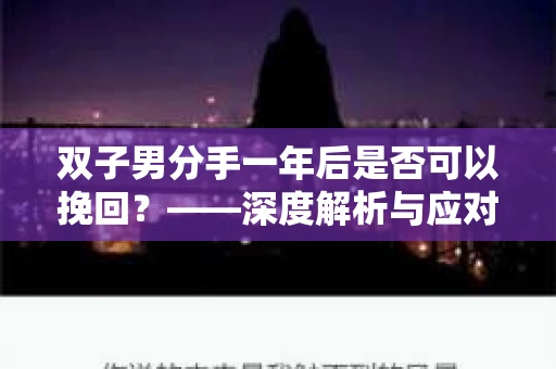 双子男分手一年后是否可以挽回？——深度解析与应对策略